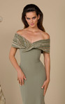 MNM Couture F02935 Beaded Embroidery Off Shoulder Neck Gown