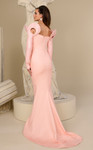 MNM Couture F02942 Sequin Long Sleeves Deep V-neckline Gown