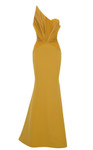 MNM Couture F03100 Rayon Crepe Beaded Asymmetry Neck Gown