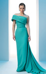 MNM Couture N0604 Rayon Crepe Asymmetric One-shoulder Gown