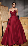 MNM Couture N0642 Taffeta Sweetheart Neck Strapless Gown