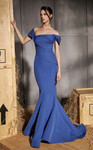 MNM Couture N0651 Rayon Crepe Straight-across Neckline Gown
