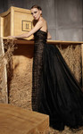 MNM Couture N0656 Lace Organza Train Sweetheart Neck Gown