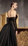 MNM Couture N0656 Lace Organza Train Sweetheart Neck Gown