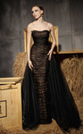 MNM Couture N0656 Lace Organza Train Sweetheart Neck Gown