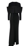 MNM Couture N0672 Rayon Crepe Long Sleeve Halter Neck Gown