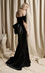 MNM Couture N0702 Velvet Structured Sleeve Off-shoulder Gown