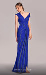 MNM Couture G1833 Crepe Sequin Embroidery V-neck Gown