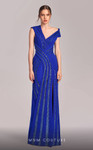 MNM Couture G1833 Crepe Sequin Embroidery V-neck Gown