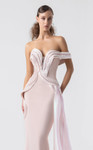 MNM Couture G1900 Crepe Plunging V-neck Off-Shoulder Gown