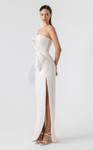 MNM Couture G1903 3D Holographic Strapless High Slit Gown
