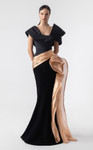 MNM Couture G1910 Taffeta Asymmetrical Shoulder Long Gown
