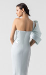 MNM Couture G1911 Crepe Metallic One Shoulder Fitted Gown