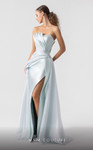 MNM Couture G1923 Metallic Folded Bodice Strapless Gown