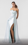 MNM Couture G1923 Metallic Folded Bodice Strapless Gown