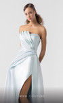MNM Couture G1923 Metallic Folded Bodice Strapless Gown