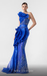 MNM Couture G1933 Crepe Ruffles Embroidered Lace Long Gown