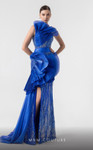 MNM Couture G1933 Crepe Ruffles Embroidered Lace Long Gown