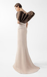 MNM Couture G2000 Metallic Taffeta Two-Tone Sculptural Gown