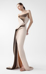 MNM Couture G2011 Asymmetrical Neck Strapless Fitted Gown