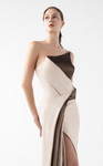 MNM Couture G2012 Lace Embellished Draped Halter Neck Gown