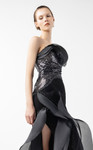 MNM Couture G2021 Crepe Lace Embellishes Strapless Gown