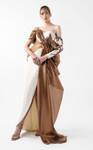 MNM Couture G2030 Crepe Organza Draping Off-shoulder Gown