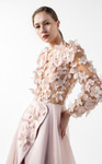 MNM Couture G2035 Floral Illusion Tulle Long Sleeves Gown
