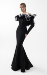 MNM Couture G2036 Sculptural Ruffles Off-shoulder Neck Gown