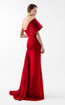 MNM Couture G2040 Crepe Scarlet Draped Off-shoulder Gown