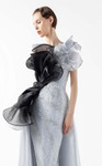 MNM Couture G2042 Lace Organza Ruffles Strapless Long Gown