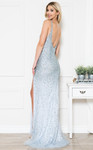 Amelia Couture 793 Embellished Straps Sheer V-neck Dress