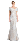 Alexander by Daymor 3203 Brocade Off Shoulder Collar Gown