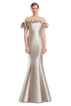 Alexander by Daymor 3217 Satin Twill Off Shoulder Long Gown