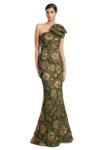 Alexander by Daymor 3233 Brocade One Shoulder Bow Long Gown