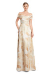 Alexander by Daymor 3247 Brocade Draped Off Shoulder Gown