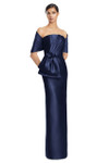 Alexander by Daymor 3271 Satin Twill Pleated Bodice Gown