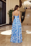 Nox Anabel Q1776 Ruffle Floral Print Halter Neck Prom Gown