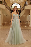 Nox Anabel G1787 Illusion Boned Spaghetti Straps Prom Gown