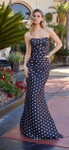 Nox Anabel E1924 Satin Polka Dots Sweetheart Neck Dress