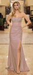 Nox Anabel A1739 Stretch Satin Beaded Neck Strapless Dress