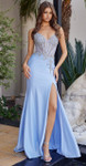 Nox Anabel A1740 Stretch Satin Deep V-neck Sleeveless Dress