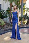 Nox Anabel A1742 Stretch Satin Draped Neck Sleeveless Dress