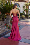 Nox Anabel A1743 Stretch Satin Sequin Strapless Prom Dress