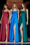 Nox Anabel A1744 Stretch Satin Scoop Neck Strapless Dress