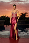 Nox Anabel A1750 Stretch Satin Rhinestone Embellished Dress