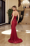Nox Anabel C1723 Stretch Satin Halter Neckline Fitted Dress