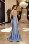 Nox Anabel C1723 Stretch Satin Halter Neckline Fitted Dress