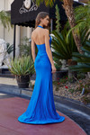 Nox Anabel C1723 Stretch Satin Halter Neckline Fitted Dress