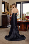 Nox Anabel C1830 Stretch Satin Illusion Embellished Dress